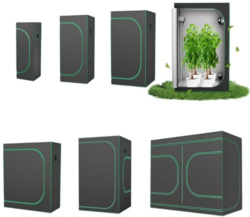 UISEBRT Growzelt Pflanzenzelt Gewächshaus 100x100x200 cm Zuchtzelt Growschrank Indoor Anbauzelt aus 600D Oxford-Stoff mit Stahlrahmen Licht- und Wasserdicht Grow Tent für Gemüse Kräuter und Blumen