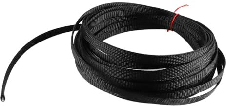 Laroal Tubo di Maglia Intrecciata in Nylon ignifugo Nero Tubo Intrecciato telescopico criptato Pet Cavo Flessibile Guaina di Protezione Isolante 10mmx10M