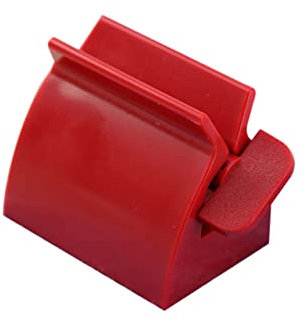 GOOHOCHY Automatischer Zahnpastaspender Mit Sitzhalter Aus Kunststoff Einfacher Spender Für Tuben Badezimmerzubehör Rot