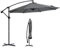 Sekey® Parasol de jardin déporté de 300 cm - Avec manivelle - Protection solaire UV50+ - Robuste et stable - Pour le jardin - Gris foncé
