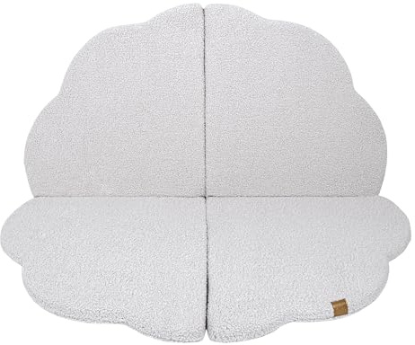 MEOWBABY Krabbelmatte Baby – 160x160cm Spielmatte Baby Faltbar – Weiche Baby Play Mat & Babymatte für sicheres Spielen – Bodenmatte Kinder, Bearly, Weiß