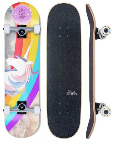 Little Boards Skateboard für Kinder Unicorn 7.3 - hochwertiges Komplettboard speziell für Kinder von 8 bis 12 Jahren