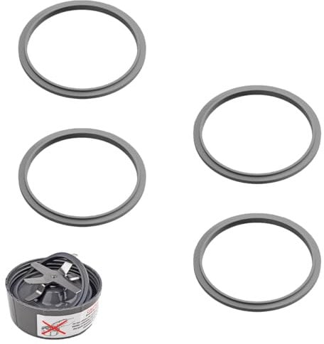 4 Pcs Silicone Replacement Seal Rings Blender Gaskets with Lip Replacement Parts Gaskets Rubber Ring Seal Rings Gaskets for Nutribullet & Jug Blenders