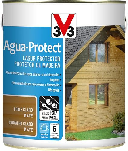 V33 Protector Decorativo De La Madera Agua Protect Mate Roble Claro 0,75L
