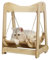 Columpio de Madera para Gatos, Diseño Elegante, Juguete Interactivo para Mascotas, Color Natural, 39 * 29 * 49.5CM