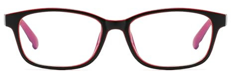 Suertree Myopia Brillen Leichte Kurzsichtigkeit Brille Mode Distanz Brille für Damen Herren Rot -5.0