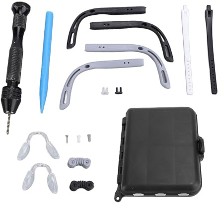 Fyearfly Kit di strumenti di riparazione per occhiali, viti multiuso, naselli e cerniere, set di cacciaviti
