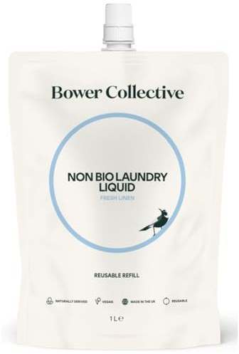 Bower Collective Non-Bio Laundry Liquid Refill – Fresh Linen (1 litre, Unscented)