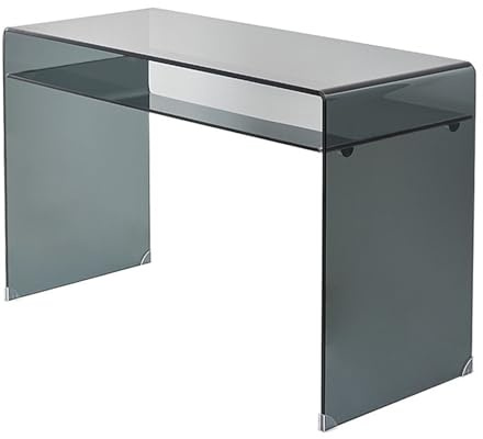 Hhaoran-9868 Scrivania da studio in vetro temperato con spazio aperto, stile moderno e minimalista, tavolo da gioco per computer portatile (L)