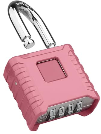 Diyife Cadenas Code Antihumidité, 8mm Loquet, Robuste Et Antivol - Rose | 4 Chiffres Cadenas à Combinaison, Antivol, Verrou Porte Exterieur, Pour Portail, Abri De Jardin, Garage, École