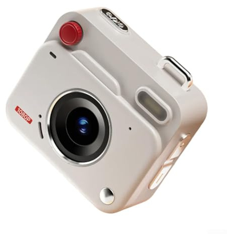CCD Mini Retro Digital Camera, 48MP Portable Student Small Camera 1080P FHD Compact Digital Cameras With 1.7-inch LCD Screen For Kids, Girls, Boys(White)