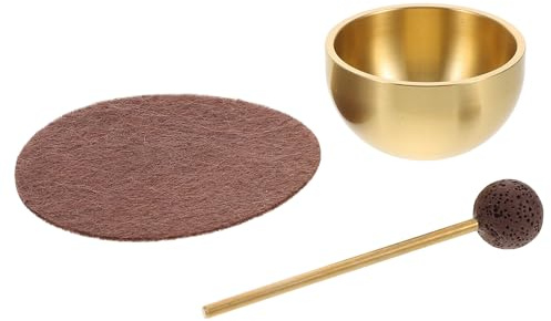 Gatuida Kleiner Klangschalen Satz Mit Klöppel Und Kissen Handgefertigte Meditationsklangschale Aus Metall Tragbare Yoga Klangschale Für Reisen Und Zuhause Herzchakra Balance