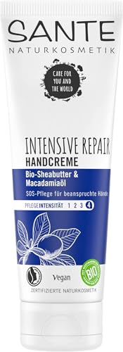SANTE Naturkosmetik Intensive Repair Handcreme - 75 ml - nährende Handpflege für trockene, gestresste Hände - mit Bio-Sheabutter - vegan & dermatologisch getestet (Packung mit 5)