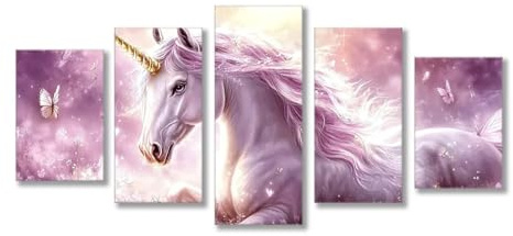 Diamond Painting Erwachsene, 5 Teilig Groß XXL Diamant Painting Pferd Bilder, Blume Diamant Malerei Kunst Kits, DIY Kreativ Set für Erwachsene Geeignet Als Geschenk und Home Wanddeko 100x60cm C-1947