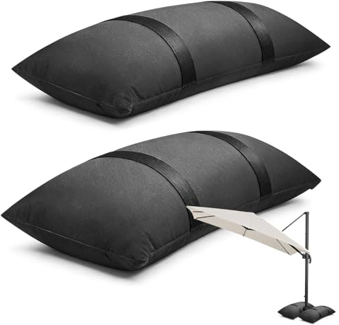 2 Stück Sandsäcke zum Beschweren 73X29cm Sandsack Beschwerung, Sandsäcke zum Befüllen Bis 20kg für Sonnenschirm Wäscheständer Trampolin Gartenmöbel Beschwerer Pavillon