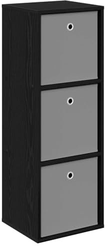 vidaXL Sideboard mit Schubladen Schwarz Eichen-Optik 35 x 32 x 99,5 cm, Wohnzimmer Sideboard, modernes Design, Robustes freistehendes Regal, ordentlich und elegant