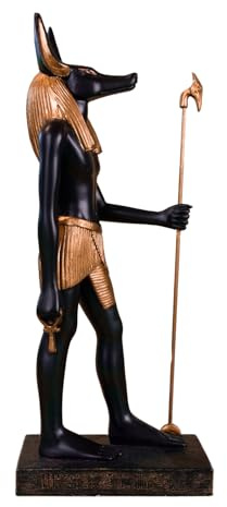 Parastone Anubis Figur 22 cm – Ägyptischer Gott Deko Statue – Mystische Skulptur aus Kunststein – Detailreiche Dekofigur für Wohnzimmer, Büro & Sammler – Ägypten Dekoration