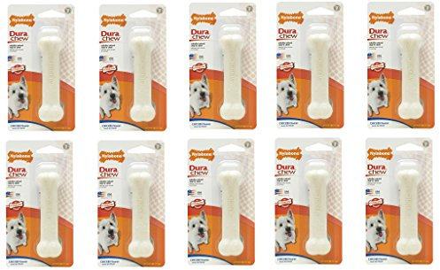 Nylabone Dura Kauspielzeug für Hunde, mit Hühner-Geschmack, Größe Regular, 10 Stück