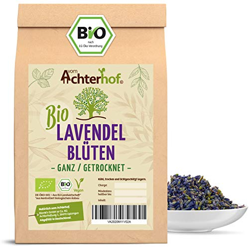 Lavendelblüten Bio getrocknet 250g | getrockneter Lavendel | Bio-Lavendel-Tee | 100% natürlich - Lebensmittelqualität | aus kontrolliert biologischen Anbau | vom Achterhof