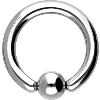 PIERCINGLINE Chirurgenstahl Klemmkugelring BCR Piercing Lippe Ohr Tragus Helix silberfarben 6 x 2,5 x 16 mm