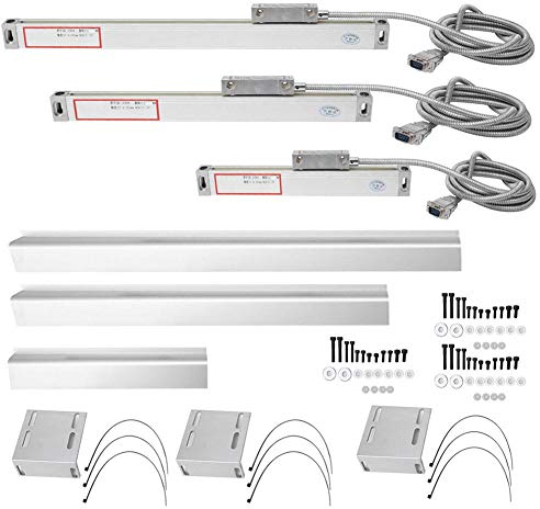 3 Stücke von 1 Satz 2AE/3AE Lineare Skala, hohe Genauigkeit Aluminiumlegierung Drehmaschine Skala für JCS900-2AE/JCS900-3AE Digitalanzeige(Hub 0-100 mm 0-400 mm 0-500 mm)