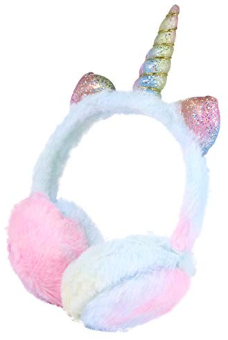 BESPORTBLE Faltbare Einhorn Ohrenschützer Kunstpelz Ohrwärmer Cartoon Plüsch Winter Ohr Abdeckung Stirnband Mädchen Und Frauen Rosa
