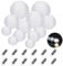 FullBerg 12er Weiß Papier Lampions (Verschiedene Größen) mit 12er Warmweiße Mini LED-Ballons Lichter, rund Lampenschirm Papierlaterne Hochtzeit Dekoration