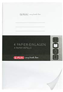 Herlitz 50034161 Refill Für Notizheft Flex, A4, 4 X 40 Blatt Kariert, 1 Stück