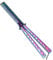 Butterfly Comb, Colorful Metal Folding Comb, Rotatable Balisong Training Tool for Beginner Practice, Colorful Hair Beard Styling Switchblade Tool