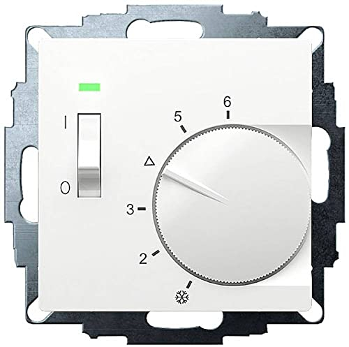 Eberle UP-Raumregler UTE 1015 (RAL 9016 weiß glänzend, Maße 55x55, 5-30 C, AC 230V, 1Öffner, 10 A, Temperaturabsenkung ca.4K, Schalter Ein/Aus, Anzeige Regler Heizt) 191811554602