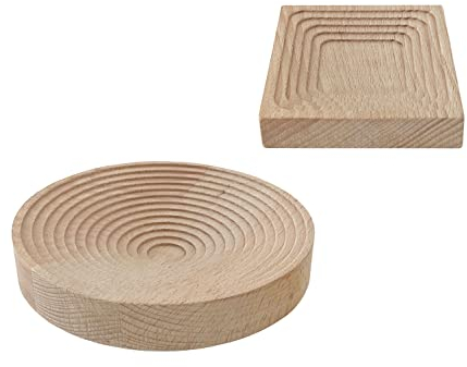 anaan Kare Plateau à clés en Bois Lot 2 Plateau Bijoux Assiette de Service Plat Tablette Rond carré Design