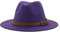 QBQZXAOSOWH Fedora Trilby Fedora-Hüte Für Damen Herren Breite Krempe Solide Damenhüte Bandgürtel Klassische Formelle Kleidung Khaki Schwarze Hüte 59-61 cm (XL) Lila