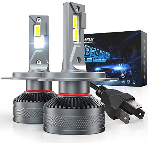 BEAMFLY Ampoules H4 LED 18000LM, 9003 HB2 Phares Avant de Voitures, 110W Très Puissant, 6000K Blanc