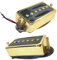 LAMSAM P90 Tone Tonabnehmer Set, Humbucker-Größe Single Coil Neck Pickup und Bridge Pick Up Geladene Gummi-Magnete, als Ersatzteile für Standard-Humbucker-Größe Pickup auf E-Gitarre, Schwarz Gold