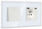 BSEED Interrupteur avec Prise Murale USB et 1 Type C Blanc,1 Gang 1 Voie Interrupteur d'éclairage pour la salle de bains,Interrupteur à bascule avec panneau en verre,Multiprise Murale avec USB-2.1A