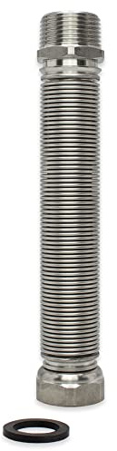 Edelstahlwellrohr Flexschlauch ausziehbar Solarrohr Flexrohr Verbindungsrohr Hauswasserwerk Sanitär AG x IG - Made in Italy (1 DN25-100 - 200 mm)