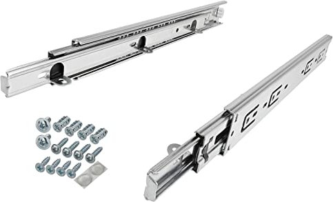 SOTECH 1 Paar Vollauszüge KV4-45-H45-L650-NF-MS 650 mm mit Auflagewinkel, Traglast 45 kg, Schubladenauszug inkl. Schraubenset