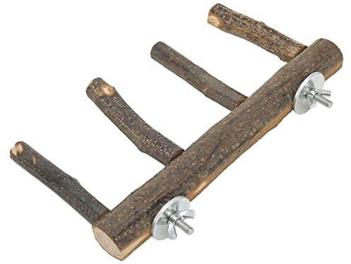 Zerodis Papageien-Holzständer 4 Vogelleiter-Sitzstange 4 Papageien-Holzständer-Stufe Holz-Vogelleiter-Ständer-Sitzstange für Kleine Mittelgroße Sittiche Tier-Vogelleiter-Ständer-Stufe (S)
