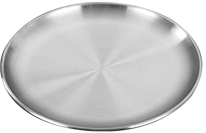 ZYNCUE Platos de acero inoxidable, juego de platos redondos, platos para servir platos de cena, platos de camping al aire libre, plato de almuerzo, 14 cm