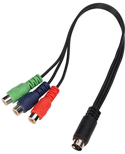 Câble Mini DIN 9 Broches Vers 3 RCA, Noyau en Cuivre Pur à Double Blindage, Matériau PVC, DIN 9 Broches 9 Broches Mâle Vers 3 RCA Femelle RVb, Câble de 11,8 Pouces de Transmission de Signal Clair