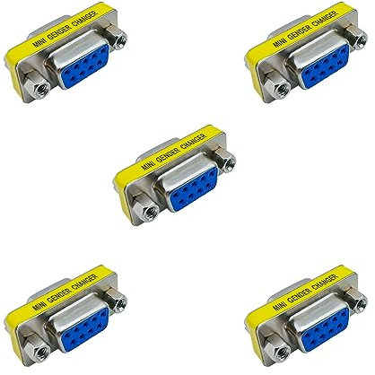 iYueMps DB9 Gender Changer 5 Stück RS-232 D-SUB 9 pol Buchse auf Buchse Serielle Port Kabel Adapter Gender Konverter
