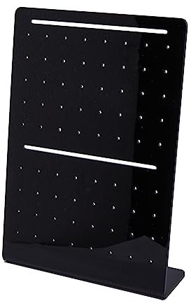 HOBBIESAY Espositori per Orecchini In Acrilico Nero A 72 foro Porta Orecchini L Espositore per Gioielli con Perno Organizzatore per Orecchini Espositore In Plastica per Orecchini