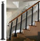 Handläufe Metall-Treppengeländerpfosten und Holzhandlauf-Set, Bodenmontage-Geländersystem für Innentreppen/Außenverandastufen/Deckgeländer/Betonstufen, anpassbar ( Size : Post Height 100cm/39in )