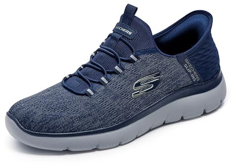 Skechers Homme Summits Key Pace Mocassin, Navy Mesh, 39.5 EU
