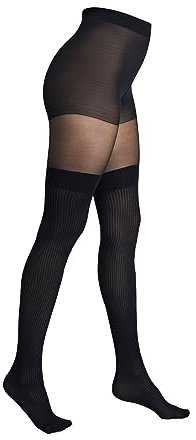 Camano Damen Strumpfhose overknee stripes 1er Pack S black