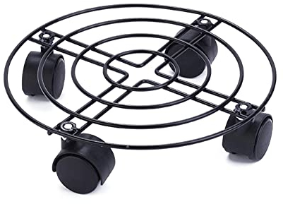 Kaxenig Pflanze Caddy Mit Rädern - Runder Metall Pflanzenständer | Heavy Duty Topfpflanzenständer, Rolling Metal Pflanzenroller Für Innenbereich Außenbereich Haus Und Garten