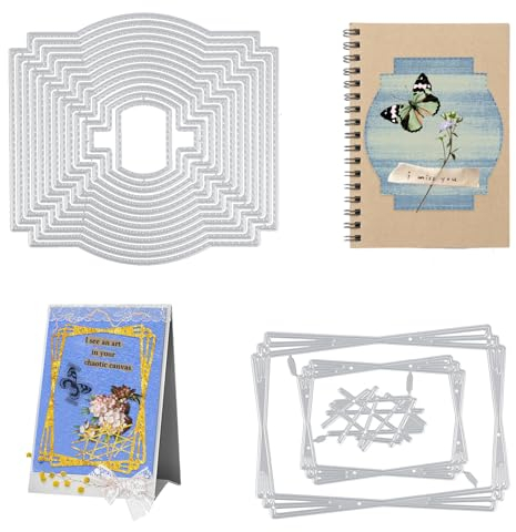 2 Stück Stanzschablonen, Rahmen Spitze Prägeschablonen, Stanzschablonen Rahmen, Für Scrapbooking, neue Stanzformen, DIY-Album, Kartenherstellung, Dekor, Papierhandwerk, Metallstanzungen