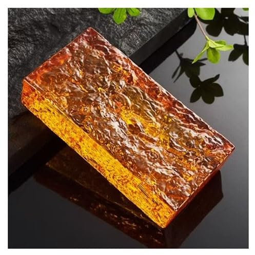 Brique de verre transparent brique de verre solide 1 pièce, Transmission de la lumière et protection de l'intimité, Décoration de la maison, peut être utilisé dans la maison (Couleur : Orange, Taill