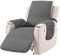 Sofabezug 1 Sitzer, Schonbezug Sofa Wasserdicht mit Verstellbarem Gurt und Seitentaschen, Sofaschoner Rutschfest mit Gummiboden, Sofaüberwurf Sesselschoner Hunde, Sesselbezug Wohnzimmer (Grau)