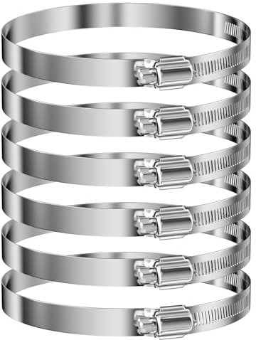Relota Abrazaderas Metalicas(91-114Mm) 6Pcs, Manguera Tuberia Metal para Tubos de Agua Acero Inoxidable, Metálicas Abrazadera de Tubo, Metalica de Tubería, para Fijacción Mangueras y Tubería de Agua